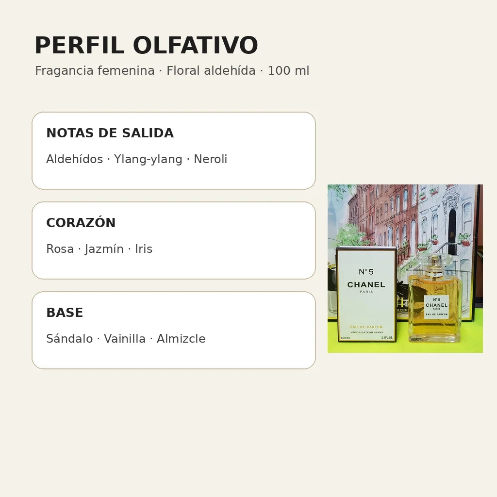 Fragancia Femenina Floral Aldehída Clásica 100ml - perfil olfativo