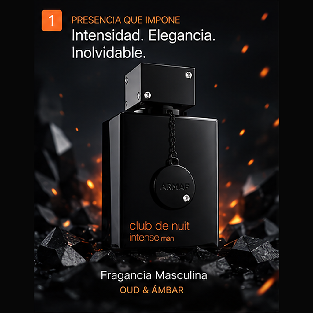 Fragancia masculina intensa Oud y Ámbar 100ml - imagen principal cuadrada