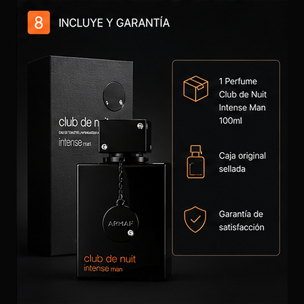Fragancia masculina intensa Oud y Ámbar 100ml - contenido y garantía