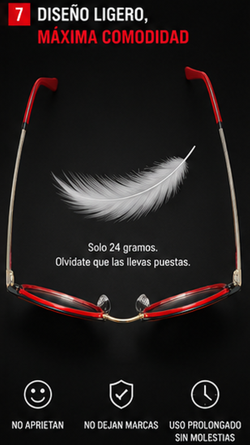 Gafas de Sol Redondas Marco Rojo Racing Premium - diseño ligero y comodidad