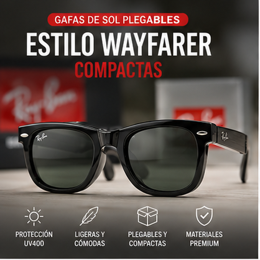 Gafas de Sol Plegables Estilo Wayfarer Compactas - imagen principal