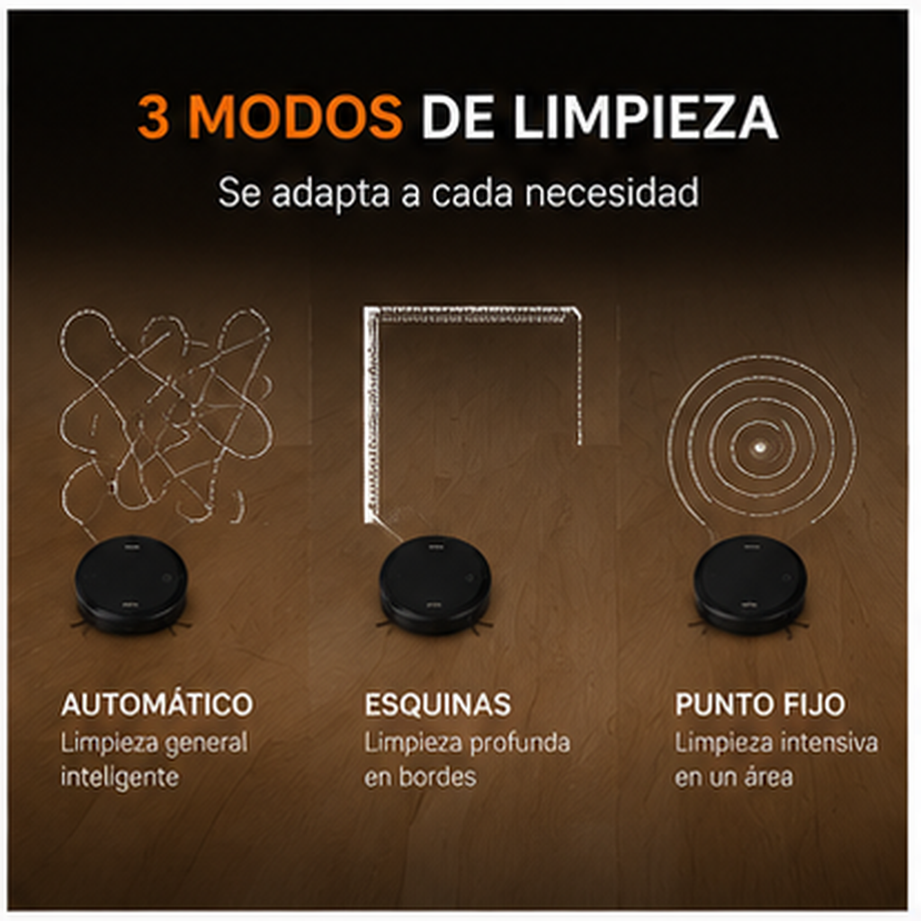 Robot aspiradora automático inteligente Genix - tres modos de limpieza