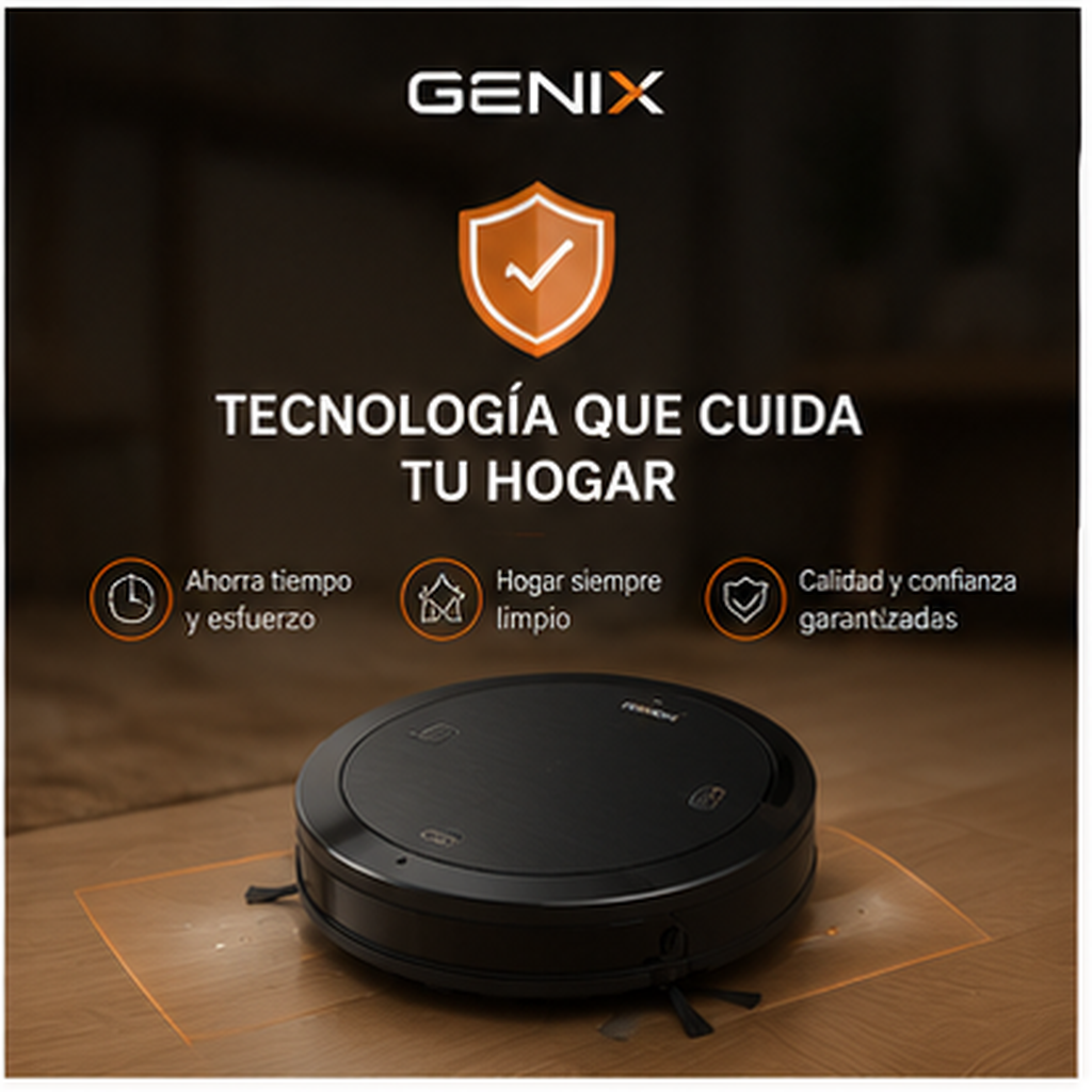 Robot aspiradora automático inteligente Genix - tecnología para el hogar